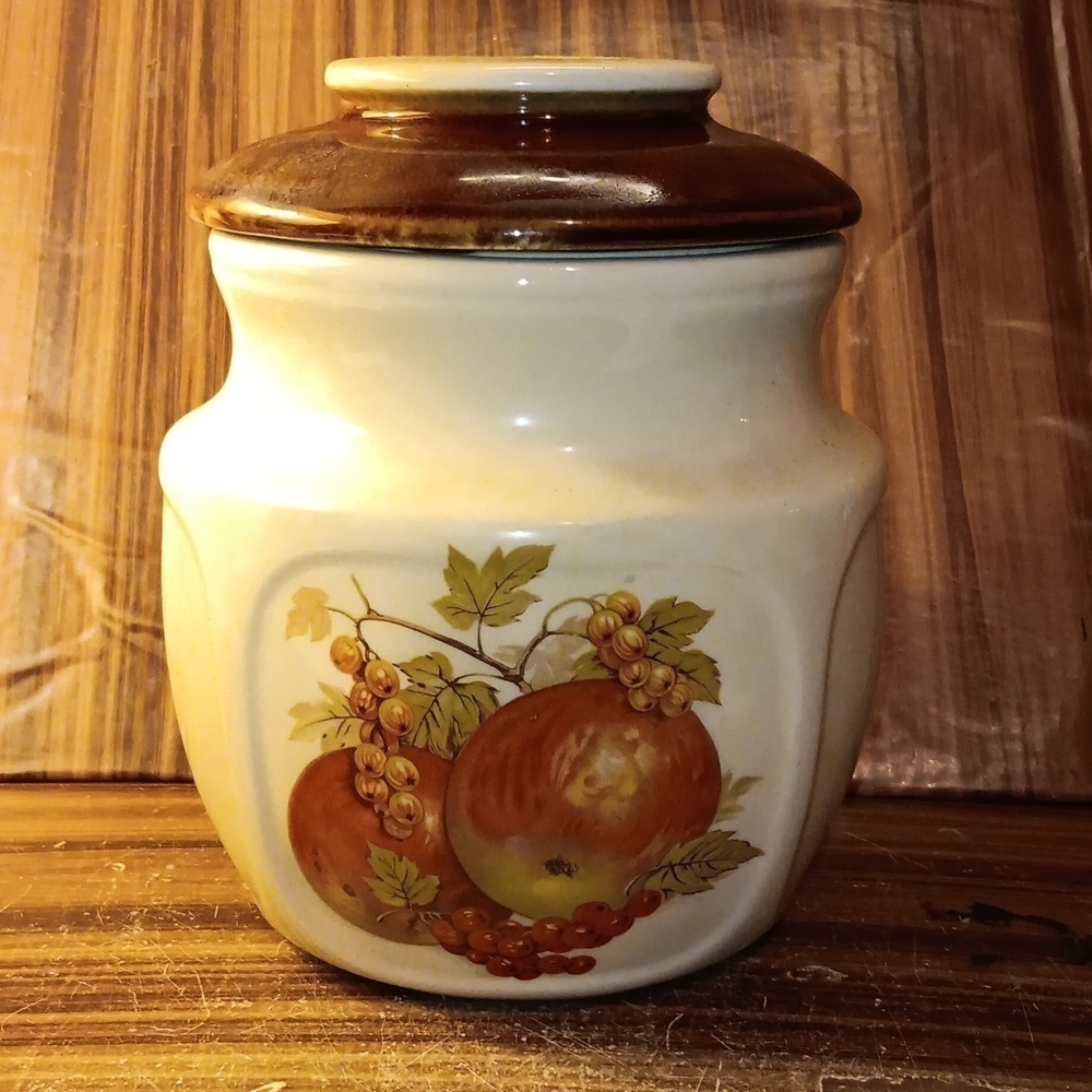 Vintage McCoy pottery fruit festival cookie jar